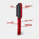 Escova Pente Alisadora Profissional Vermelho