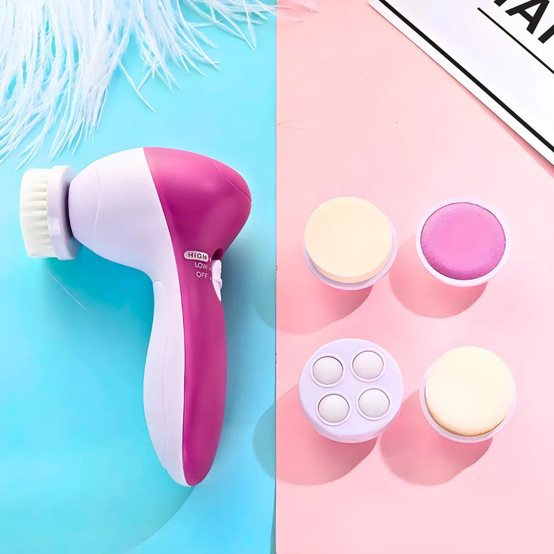 Escova Facial Elétrica 5 em 1 Portátil Esfoliante
