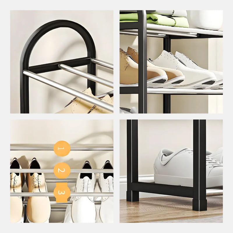 Sapateira 4 Andares Organizador de Sapatos (PRETO)