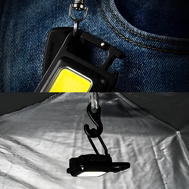 Lanterna Recarregável Chaveiro Multifunção Led Cob Abridor