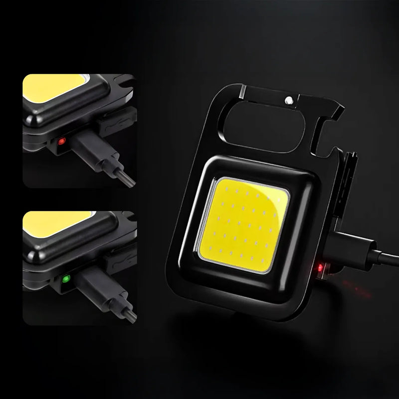 Lanterna Recarregável Chaveiro Multifunção Led Cob Abridor