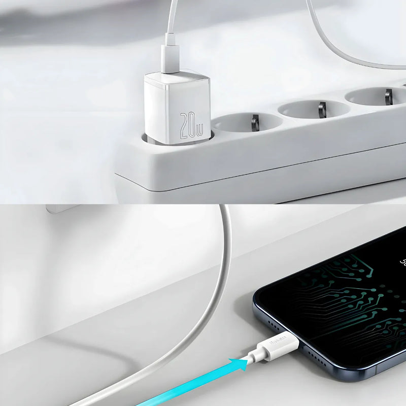 Carregador Turbo 20w USB Type C 2 em 1