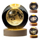 Luminária de Mesa Sistema Solar 3D em Cristal com Base