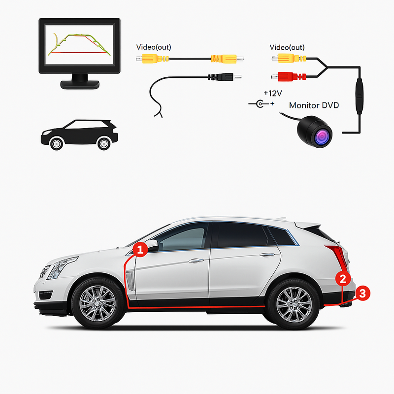 Câmera De Ré Automotiva Hd Estacionamento Visão Noturna