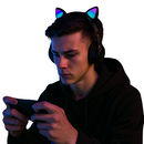 Fone de Ouvido Bluetooth Sem Fio Orelha de Gato com LED