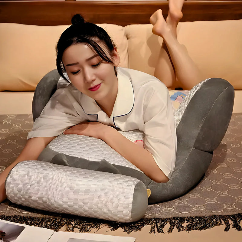 Travesseiro Multifuncional de Descanso e Apoio Azul