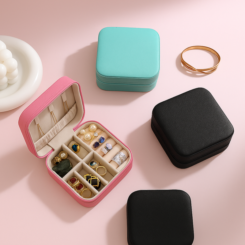 Mini Porta-Jóias em Couro Sintético Branco