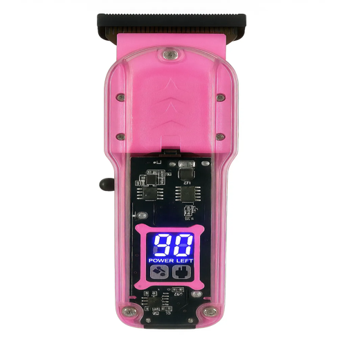 Máquina de Cortar Cabelo Transparente Visor Digital Amarelo