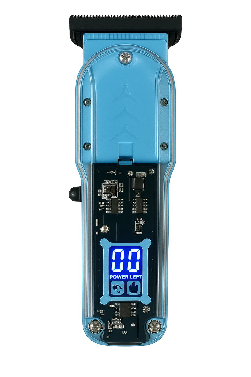 Máquina de Cortar Cabelo Transparente Visor Digital Amarelo