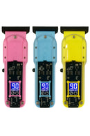 Máquina de Cortar Cabelo Transparente Visor Digital Amarelo