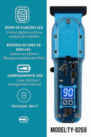 Máquina de Cortar Cabelo Transparente Visor Digital Amarelo