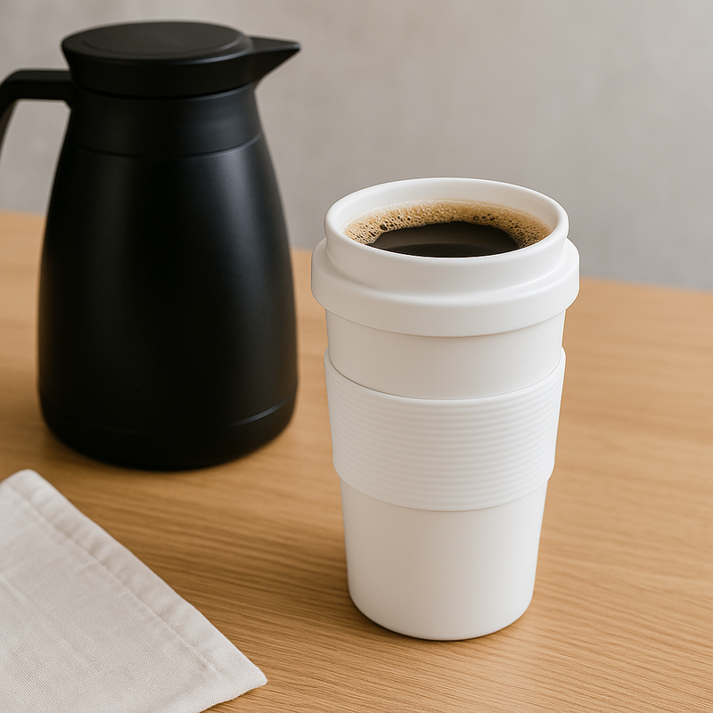 Copo Sustentável Reutilizável 400ml Branco